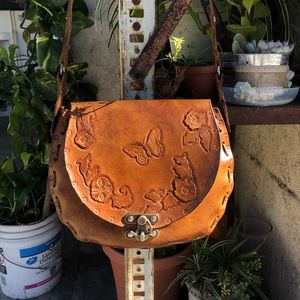 Brown Leather Saddle Bag